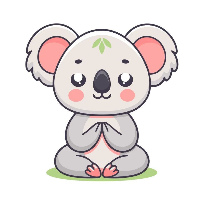 Pastellmeditative Zen-Koala