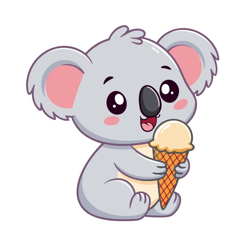 Koala gourmand à la glace