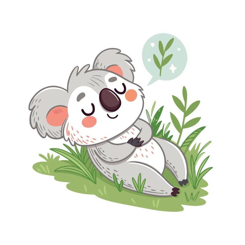 Dreamy Koala on Pastel Lawn
