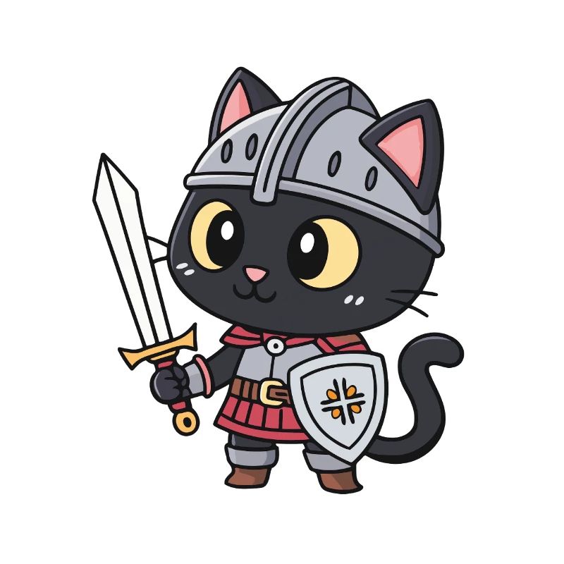 Chat Chevalier Armé Adorable