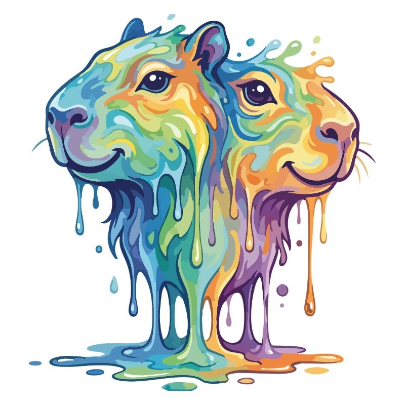 Melting Rainbow Capybara - Watershine