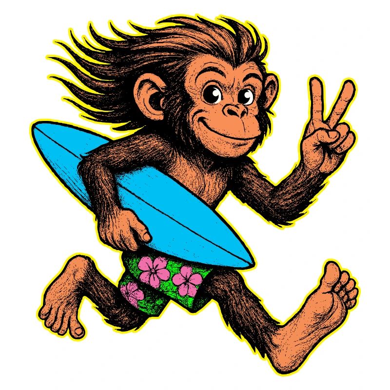 Surfing Monkey Surf Vibes