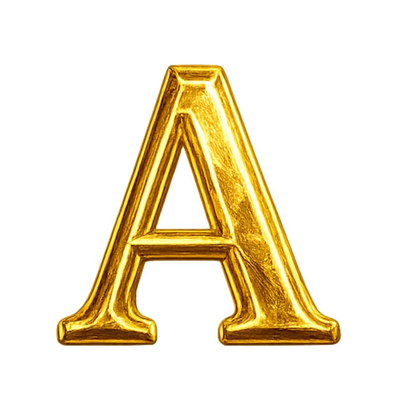 Golden A – Glossy Typography