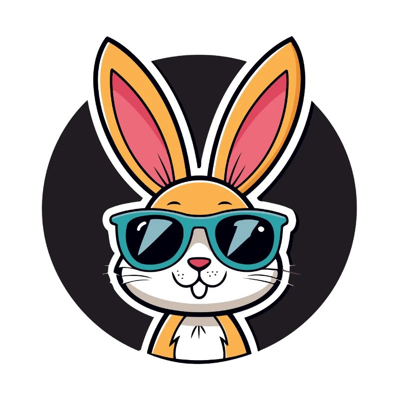 Solar Bunny in Blue Glasses
