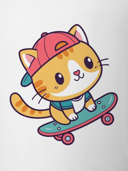 Bunte Skate-Katze