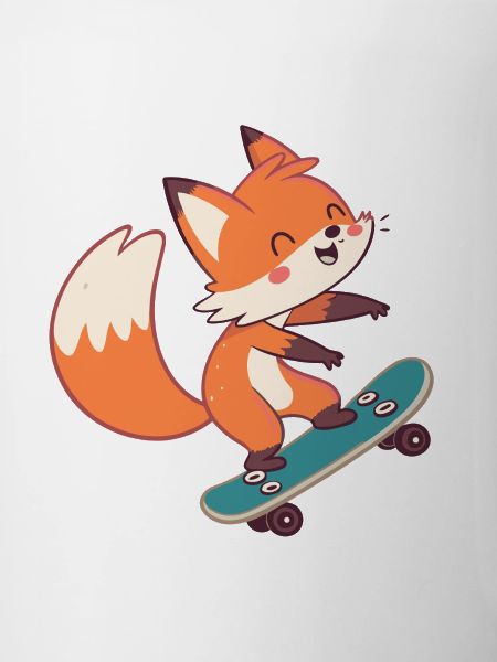 Fox skateboarder on skateboard