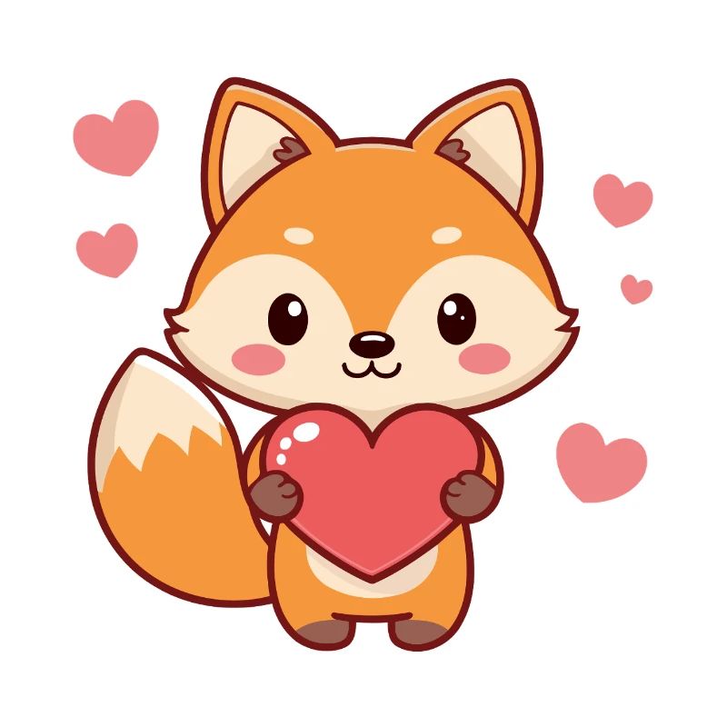 Fox Kawaii Herzen
