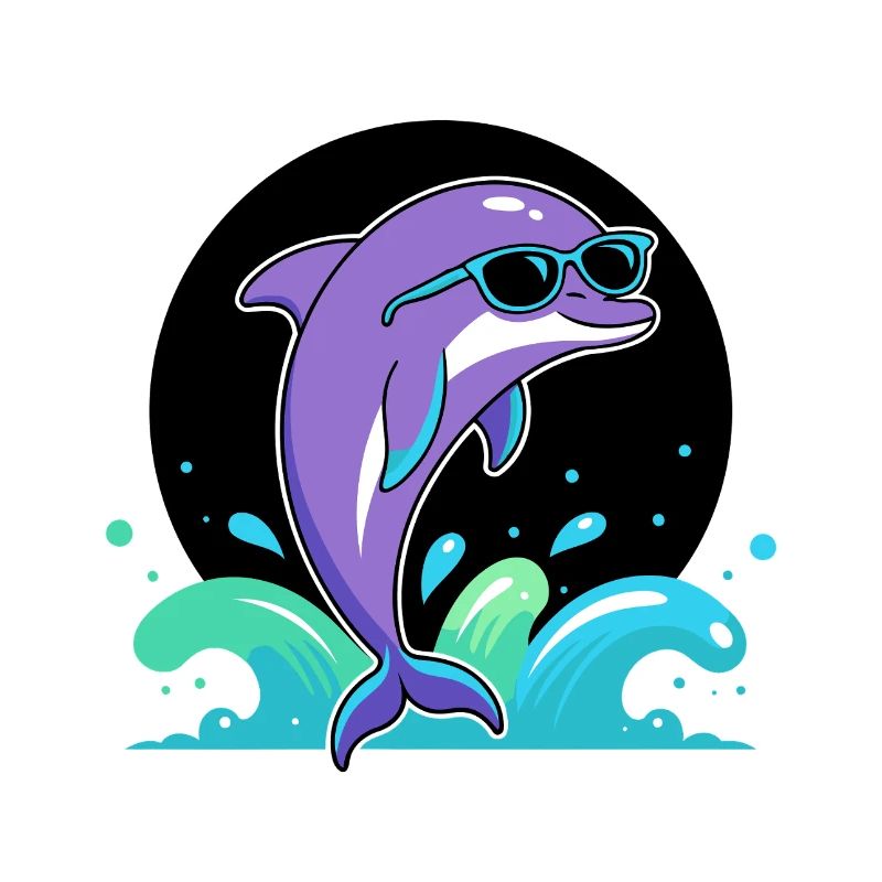 Purple dolphin chic glasses