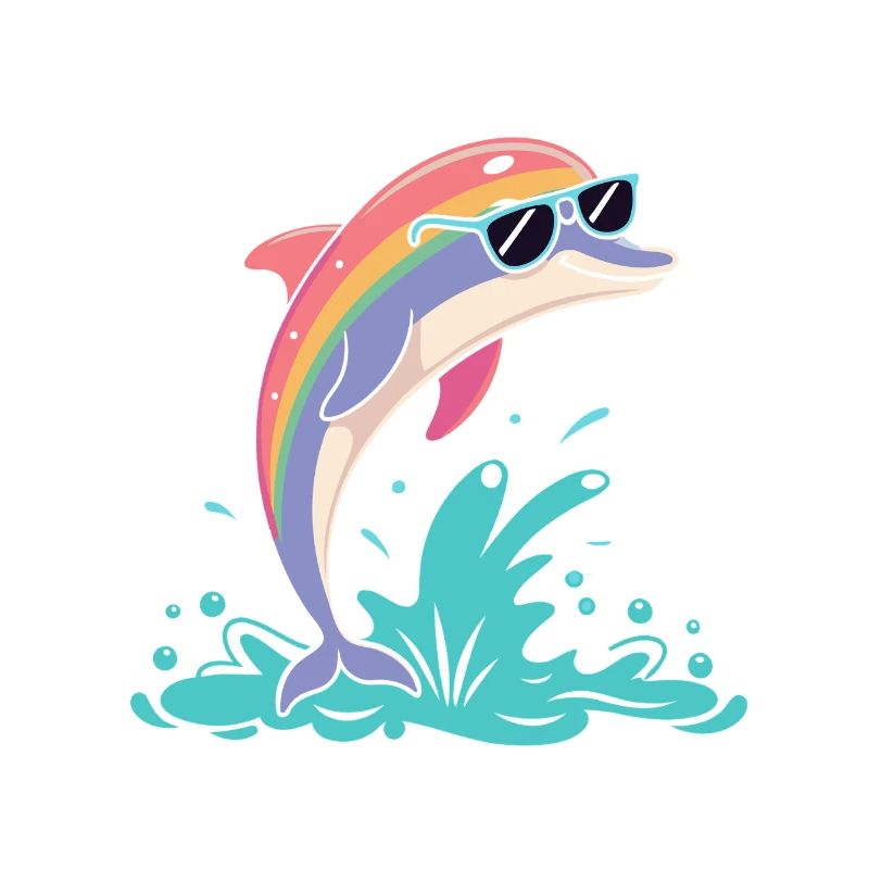 Rainbow dolphin glasses