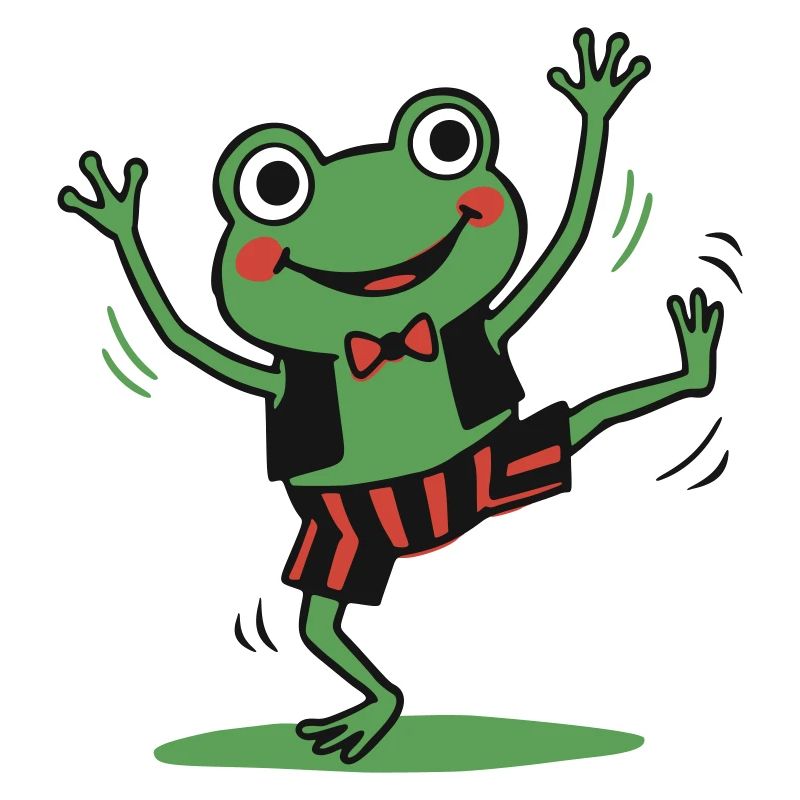 Dancing frog in suit