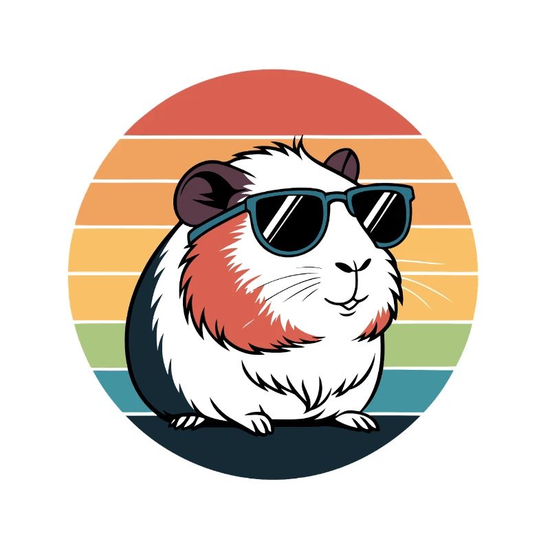 Cochon d’Inde Rétro à Lunettes