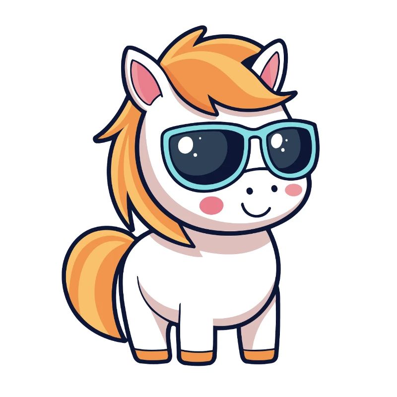 Stylish Pony Blue Glasses