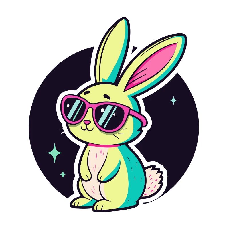 Lapin néon chic lunettes soleil