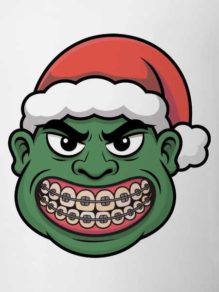 Green Santa Braces Grin