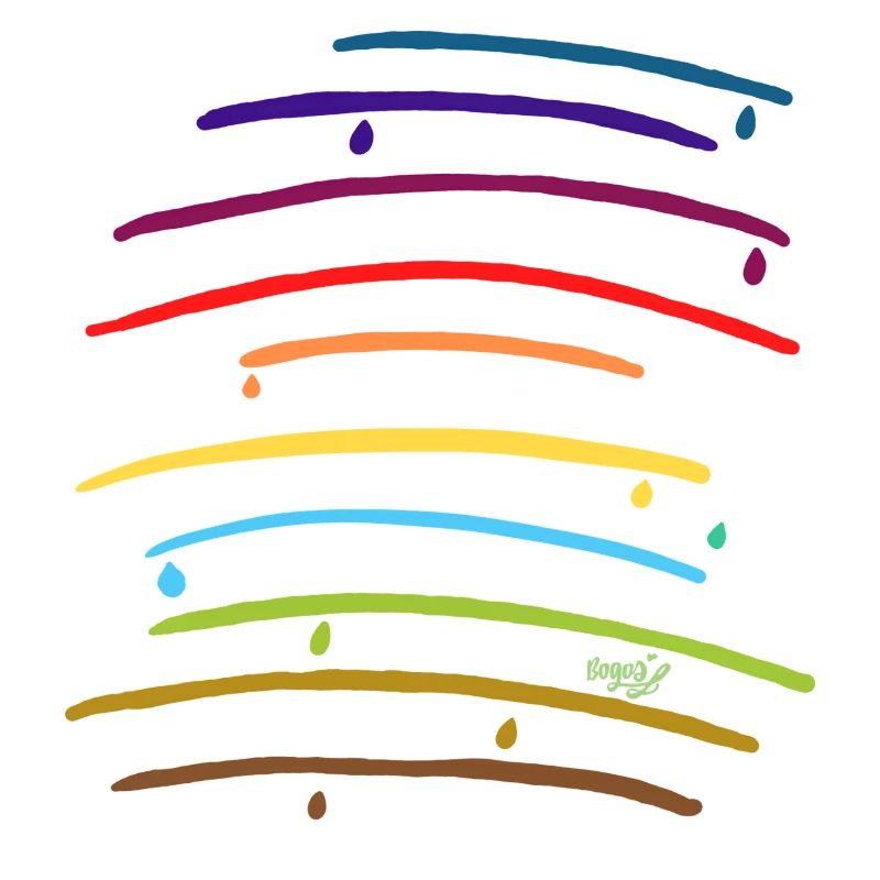 Arcs arc-en-ciel avec des gouttes