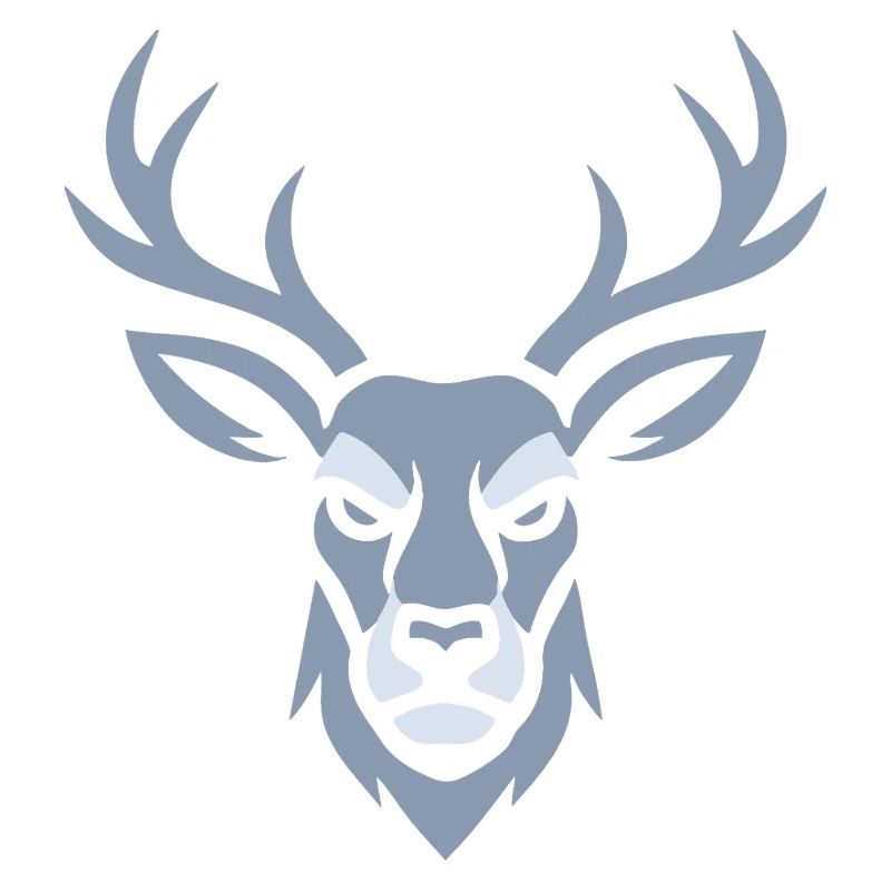 Tête de cerf bleu