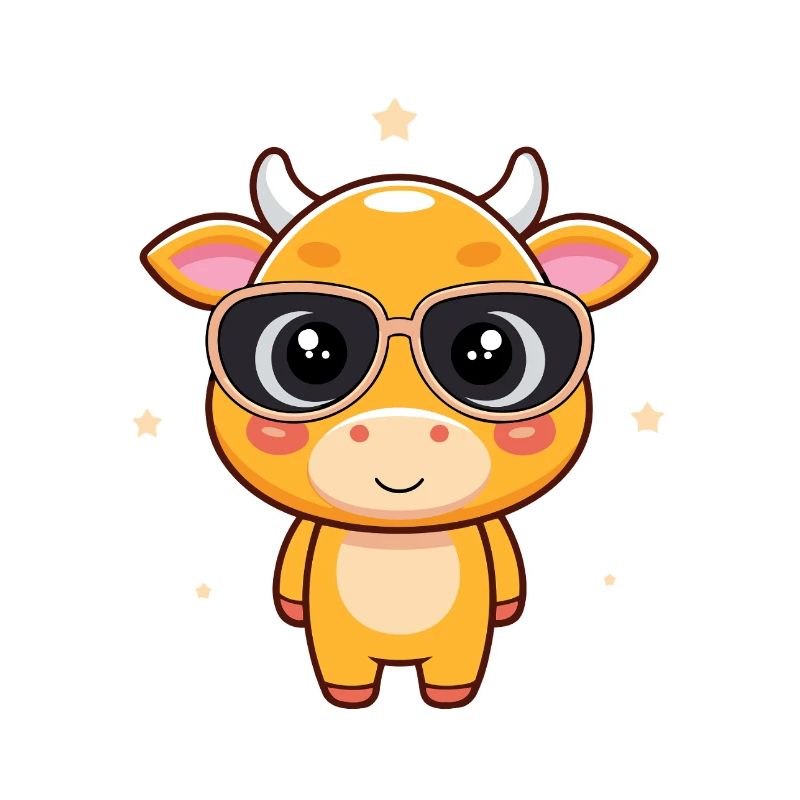 Vache chic avec lunettes noires