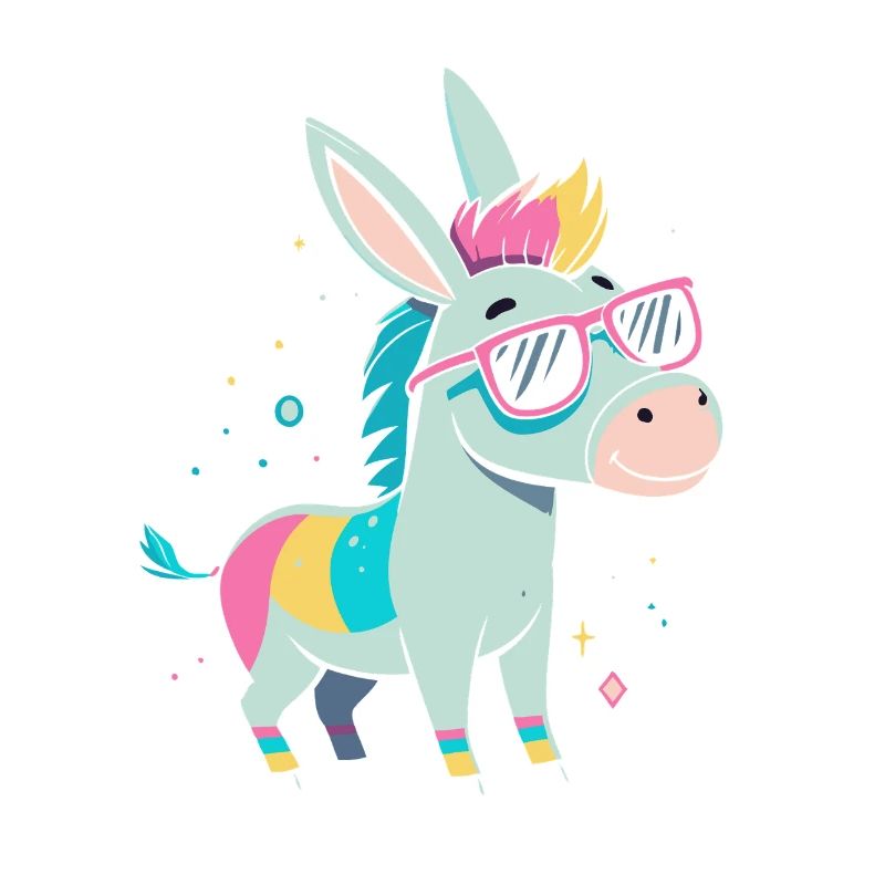 Donkey Rainbow Pink Glasses