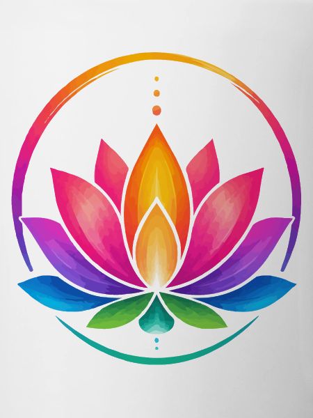 Rainbow Lotus in a Circle