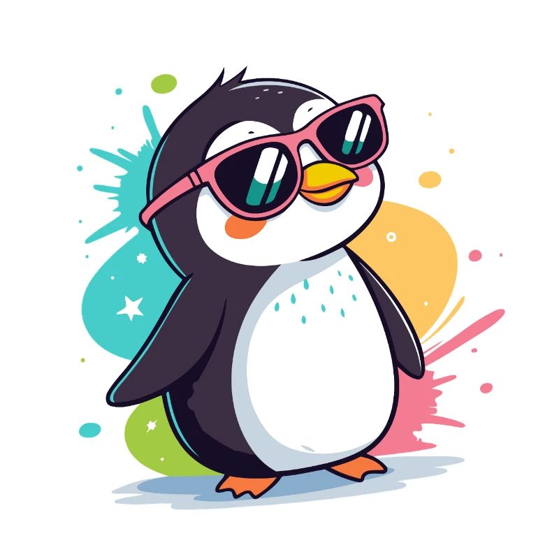 Pingouin cool pop lunettes roses