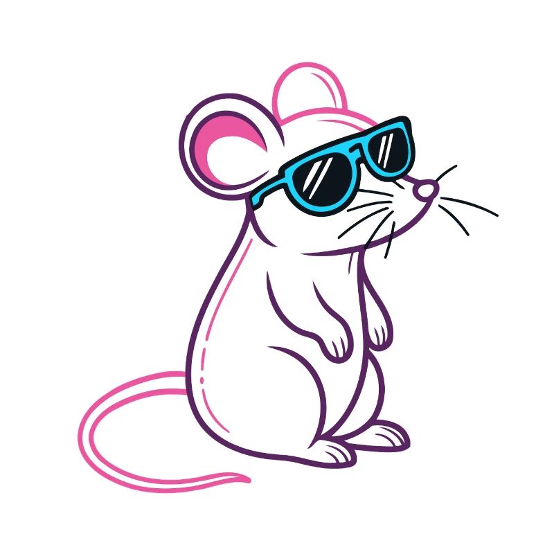 Maus Retro Blaue Brille