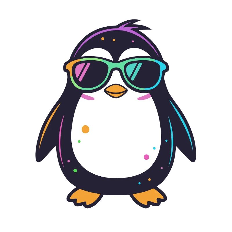 Pingouin néon lunettes