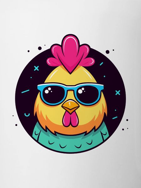 Chicken Hipster Blue Glasses