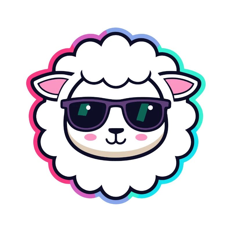 Sheep hipster black glasses
