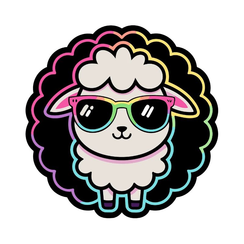 Sheep Neon Rainbow Glasses
