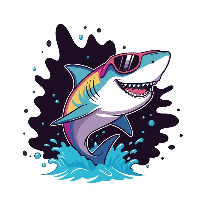 Requin Coloré lunette rose