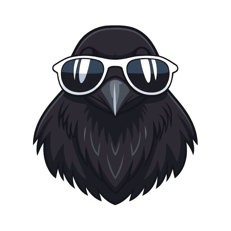Corbeau Hipster Lunettes Cool