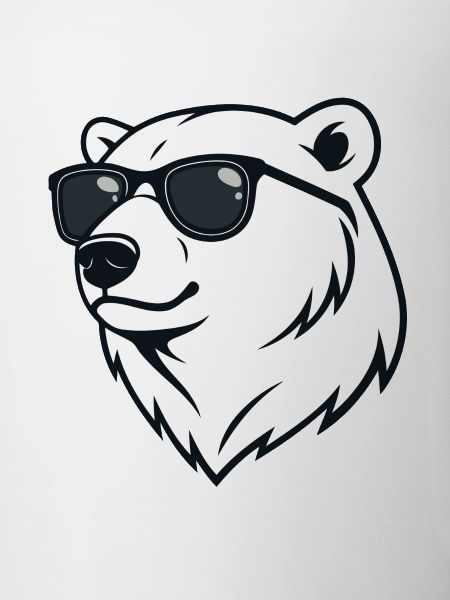 Eisbär Dunkle Brille