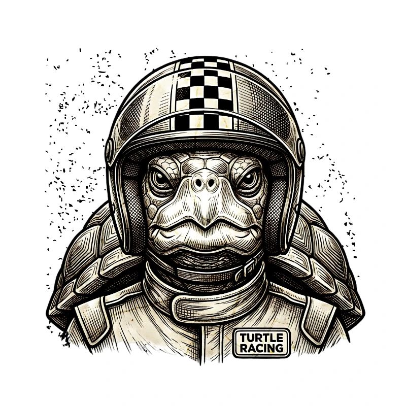 Tortue de course rapide dans un style de bande dessinée vintage