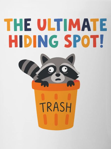 Raccoon in Trashcan Hideout