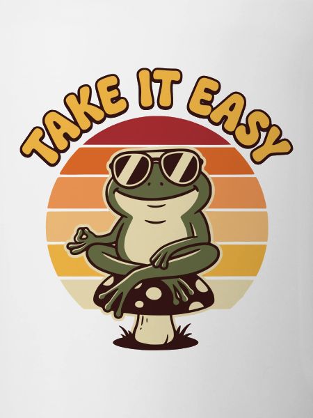 Nimm es locker, Retro Meditierender Frosch