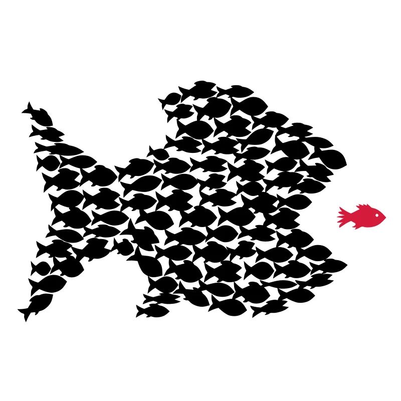 poisson pecheur collectif nuée