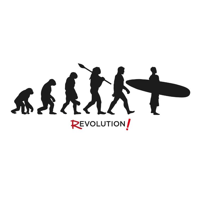 Evolution revolution surf humour cool