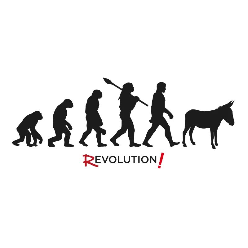evolution revolution donkey man
