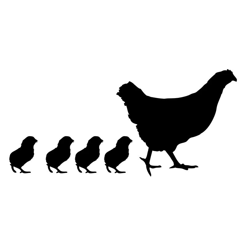 Hen with 4 chicks sweet Mama