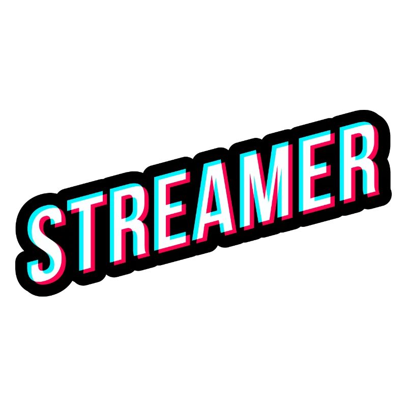 Streamer design in tik tok style glitch 3d effect