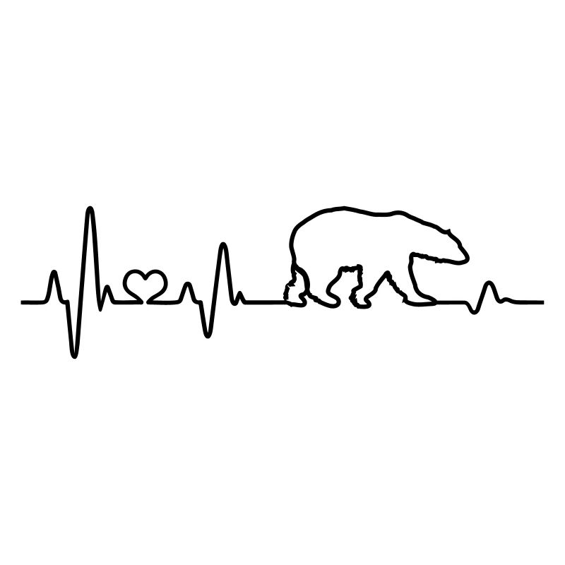 Polar Bear Heartbeat Bear ECG Love Bear Pulse