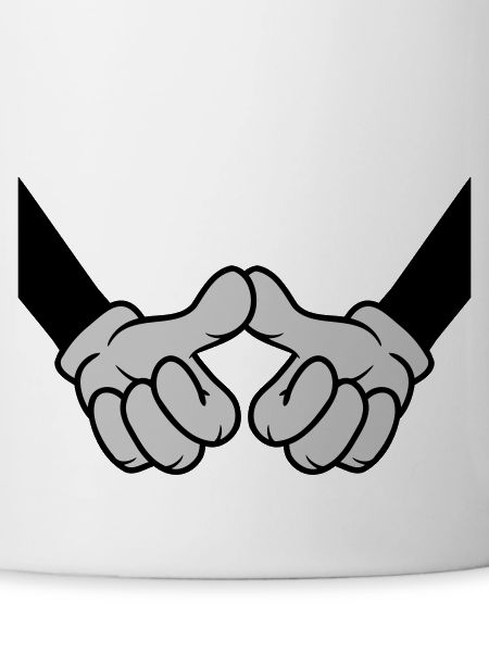 Thumbs touch welcome friends