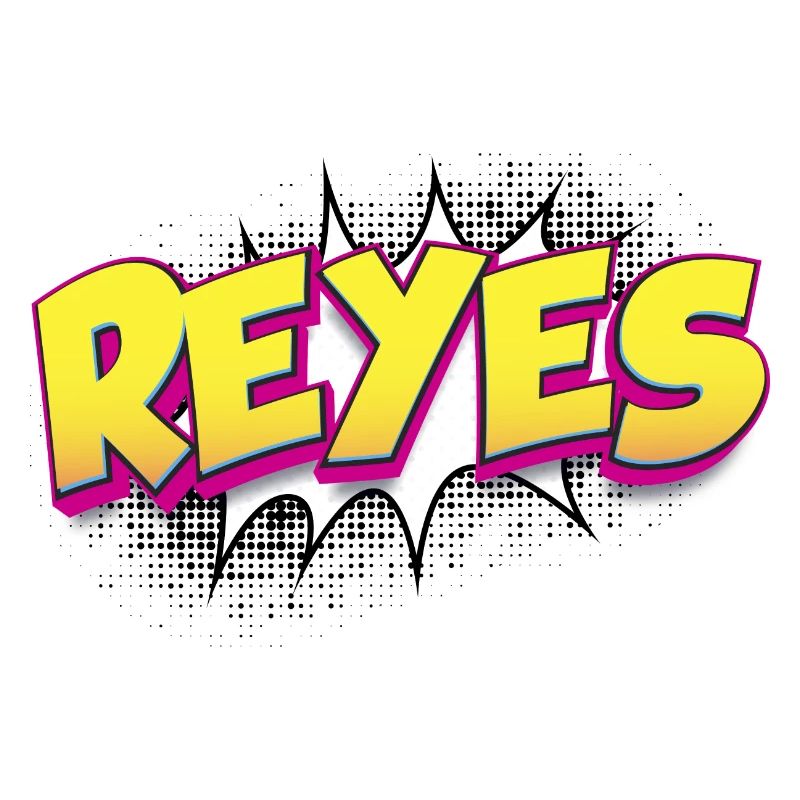 Reyes benutzerdefinierter Name Comic-Buch-Stil Pop-Art, Reyes