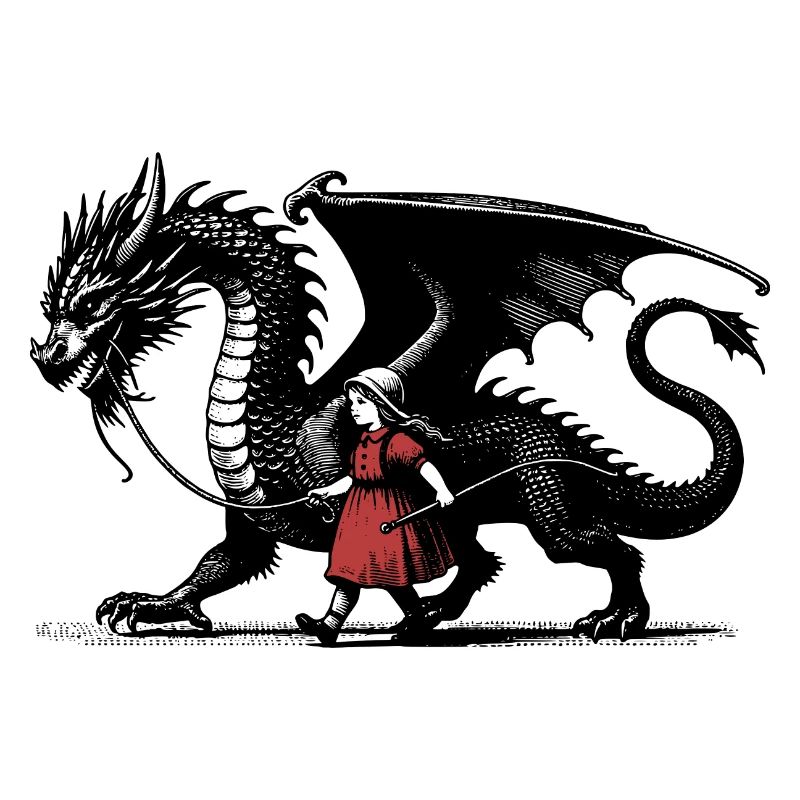 Kleines Mädchen mit Drachen