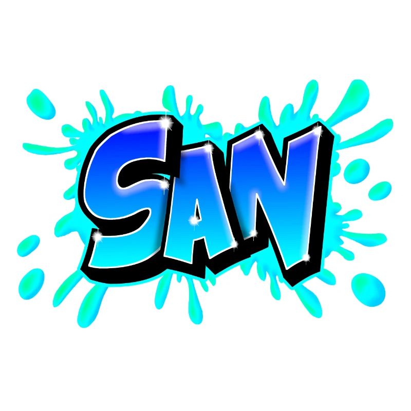 Graffiti San splash blau