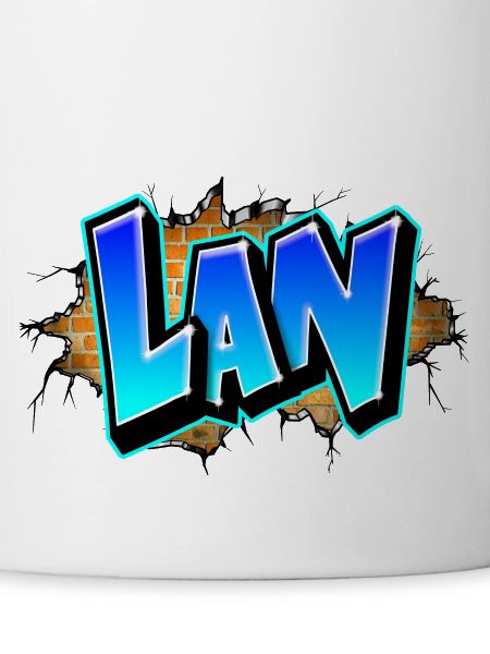Graffiti LAN Cracks Bricks Yellow