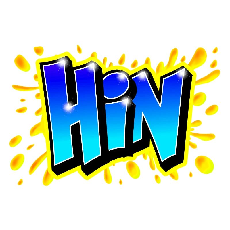 GRAFFITI FIRST NAME "HIN" PRINTABLE BY MAX THE TAGGER