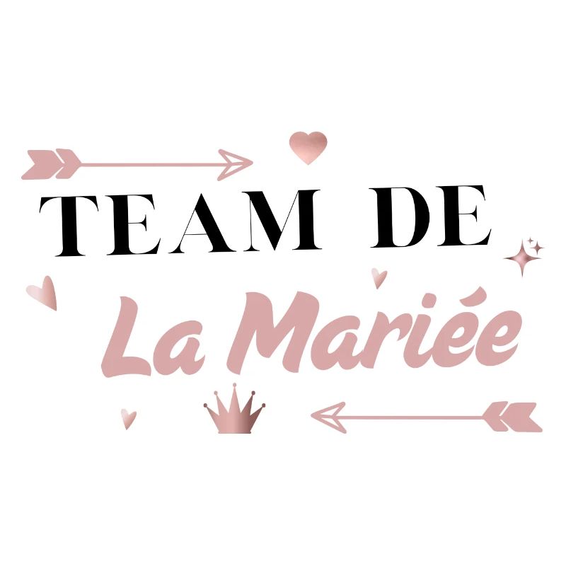 Team de la mariée rose flèche