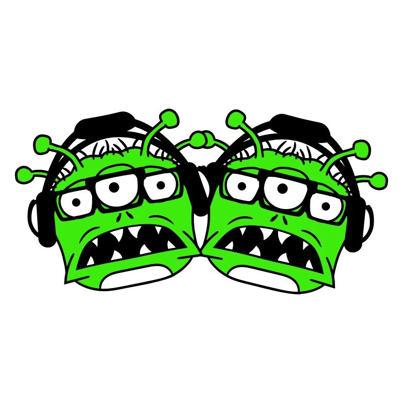 2 DJ Aliens Aliens Horreur Deux monstres Équipe
