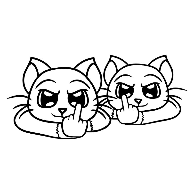 Böse Katzen Freunde Mittelfinger Beleidigung Team